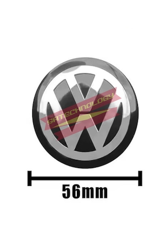 Volkswagen Direksiyon Logosu 56mm Gümüş-siyah Gümüş Siyah-56mm