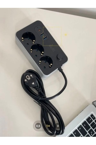 Elektrik Sigortalı Akım Korumalı 2-usb 1-pd Type-c 3'lü Priz 2 Me