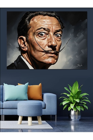Ahşap Tablo Ünlü Ressam Salvador Dali Portresi İnsan Figürlü Tablolar