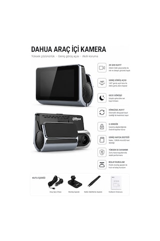S6 2k 1920p 1080p G-sensör Gece Görüş Destekli Döngüsel Kayıt Yapabilen Geniş Açılı Mobil Uygulamalı Ön Ve Arka Çift Araç İçi Kamera