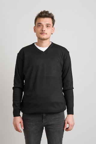 Regular Fit V Yaka Pamuklu Basic Erkek Triko Kazak 001