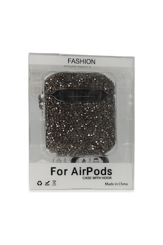 Airpods 2 2.nesil Mira Taşlı Kılıf - Siyah