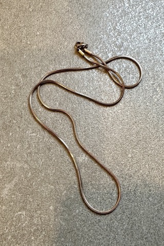 Kyoto Dizayn Snake Model Rose Gold Renk Şık Tasarım 316l Çelik 50cm Kolye Rose Gold