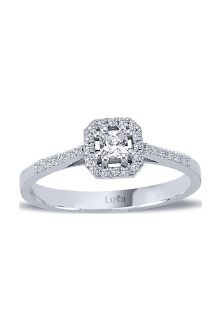 Lova Toplam 0,30 Karat Prenses Kesim Tektaş Yüzük - 1020292