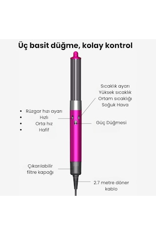 Jhy Hair Styler X9 Saç Şekillendirme Seti Mavi