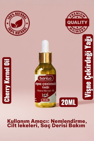 Vişne Çekirdeği Yağı 20 Ml %100 Saf Soğuk Sıkım - Cilt & Saç Bakımı Ve Doğal Desteği 20 ML