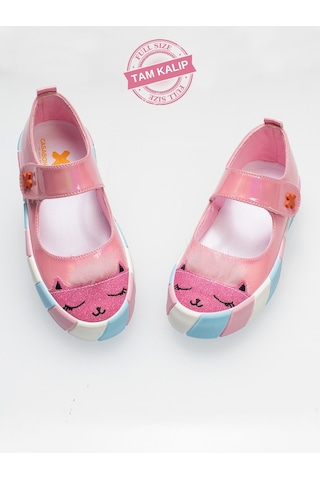 Pembe Rugan Simli 3d Kız Babet Sneakers-pembe Pembe