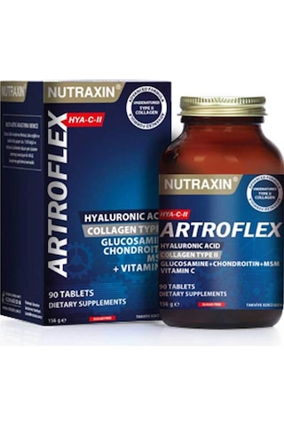 Nutraxin Artroflex HYA-C-II 90 Tablet–Tip II Kolajen, Glukozamin, MSM, Hyaluronik Asit Eklem Destek Takviyesi