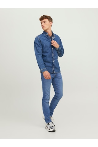 Jack & Jones Jack&jones Slim Fit Dar Paça Mavi Erkek Kot Pantolon 12243592 001