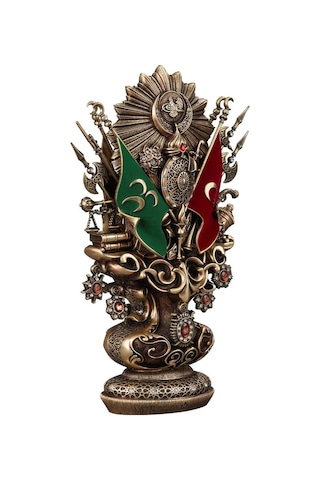 Thentech Osmanlı Tuğrası Biblo Osmanlı Türk Tuğrası Hediyelik Masaüstü Biblo 30x19cm Hediyelik Biblo