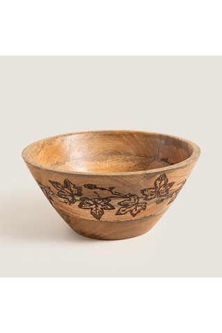 Foglia Ahşap Sunum Kasesi 25x25x11cm Natural Naturel