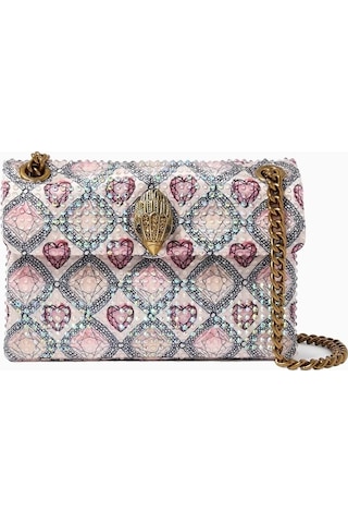 Kurt Geiger Mini Fabric Drench Kensington Taşlı Zincir Askılı Tasarım Kadın Omuz Çantası Çok Renkli