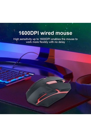 Padalink 1600 Dpı Hassasiyeti, Ergonomik Tasarım Ve Işıklı Fonksiyonuyla Kablolu Usb Oyun Ve Ofis Mouse'u - Windows Ve Macos Uyumlu