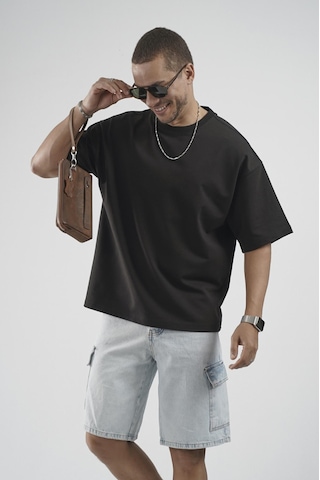 King Brich Oversize Kalıp Basic %100 Pamuklu Erkek Tişört Siyah