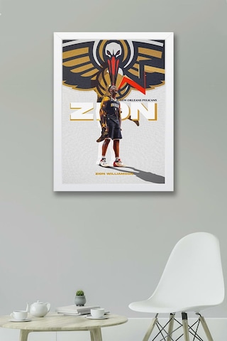 Zion Williamson Çerçeveli Tablo - New Orleans Pelicans Nba Posteri Tablo