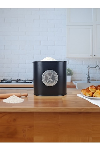Metal Baton Çok Amaçlı Mutfak Ve Banyo Organizeri Saklama Kabı Kitchen Flavour Plakalı Siyah