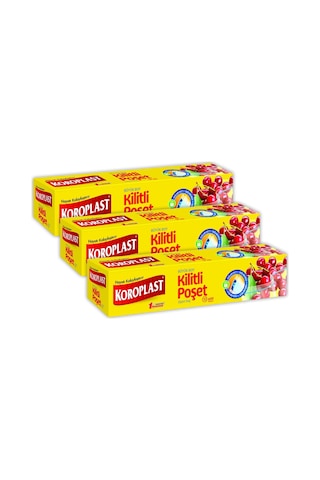 Koroplast Kilitli Buzdolabı Poşeti Büyük Boy 3 x 10'lu 26 x 28 CM