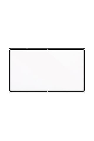 Novahub Mufunye 100 İnç Taşınabilir Portatif Projeksiyon Perdesi, 16:9 Asma Kancalı Polyester Ekran, Katlanabilir İnce Tasarım, Beyaz Siyah Renkli