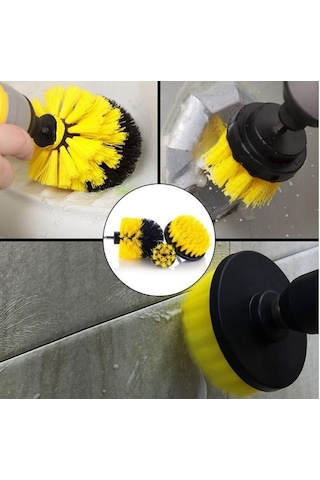 Matkap Ucuna Takılan 3'lü Fırça Temizlik Seti