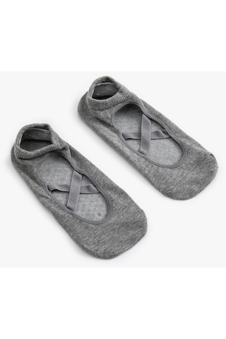 Koton Spor Yoga Çorabı Çapraz İpli Gri 4sak80185aa Gri