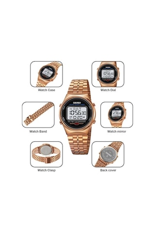 Fastbuy Skmeı 1882 Çok Fonksiyonlu Erkekler 30m Su Geçirmez Paslanmaz Çelik Dijital Bilek Saati Siyah Beyaz Çok Renkli