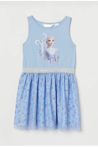 Eteği Simli Elsa Kız Çocuk Elbise 001