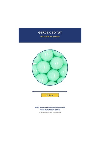 Soft Yeşil Havuz Topu 50 Adet Yumuşak Oyun Havuzu Topları, Filede 1+ Yaş