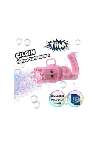 Tiim Bubble 8 Çıkışlı Otomatik Baloncuk Ve Balon Tabancası Pembe 1