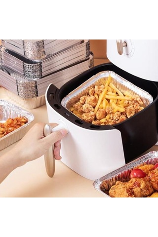 10/30 Adet Tek Kullanımlık Alüminyum Folyo Su Yağ Geçirmez Kare Pişirme Folyo Kutusu Yüksek Sıcaklık Dayanımı Fırın Tepsisi 10 Diğer