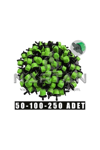 Damlama Sulama Yeşil Damlatıcı Debi Ayarlı Meme 50-100-250 Adet (247237815)