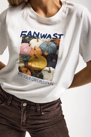 Itsbasic Kadın Beyaz W5 Özel Baskılı Tasarım Oversize T-shirt