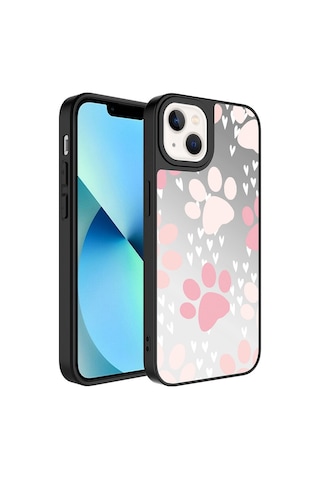 Apple Uyumlu iPhone 13 Kılıf Aynalı Desenli Kamera Korumalı Parlak Zore Mirror Kapak