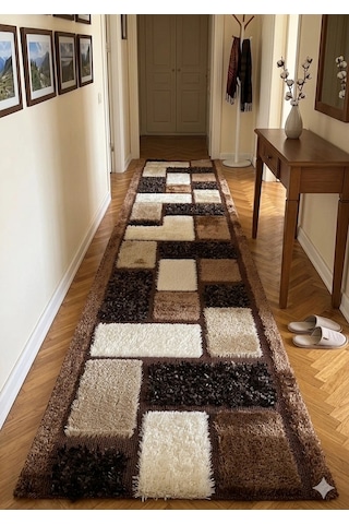 Merinos Shaggy Halı 80x315 Yolluk Halı Renkli
