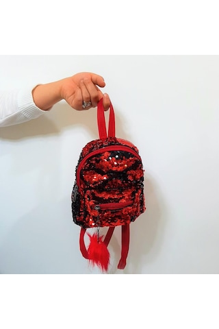Fiyra Crn Kırmızı Pullu Kız Çocuk Sırt Çantası 16cmx20cmx10cm 001