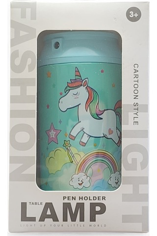 Çocuk Masa Lambası Kalemlik Unicorn Mavi Mavi