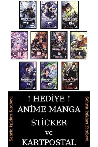 Seraph Of The End 11-12-13-14-15-16-17-18-19-20 Manga Seti 10 Kitap / Anime-manga Sticker Ve Kartpostal