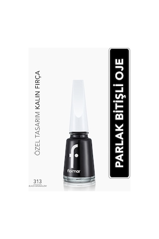 Flormar Nail Enamel Yüksek Pigmentli & Parlak Bitişli Oje Fne-313 Black Mınımalısm