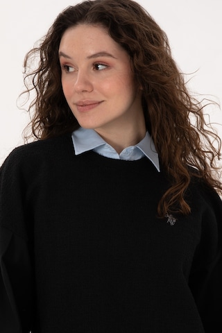 U.S. Polo Assn. Kadın Siyah Bisiklet Yaka Sweatshirt 50309052-VR046