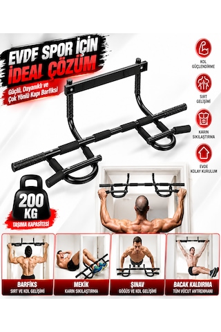 Mft09 Profesyonel Kapı Barfiksi Demiri Çoklu Tutuş Barfix Demiri Şınav Mekik Kol Sırt Fitness Egzersiz Aleti