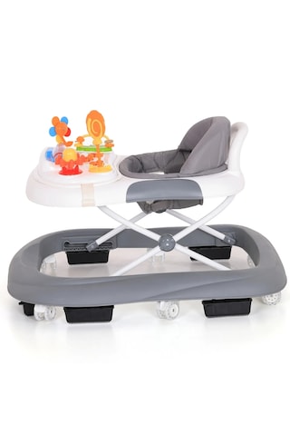 Duux Plano Oyuncaklı Müzikli 3 Kademeli Örümcek Bebek Yürüteci Beyaz Gri Beyaz