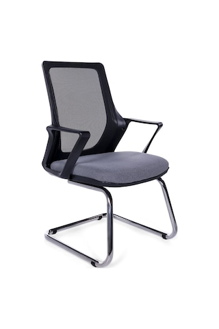 Ofisbazaar Lizz Gri Fileli Bekleme Koltuğu Ergonomik Ofis Ve Ev Koltuğu Gri Gri