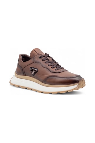 Voyager 1001 Erkek Hakiki Deri Sneaker Taba
