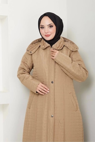 İçi Kürklü Tam Boy Kaban Mont - Bej / M0102 Bej