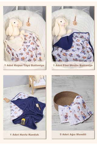 Luckka 29 Parça Müslin Bebek Bakım Çantası - Müslin Set - Ztçanta
