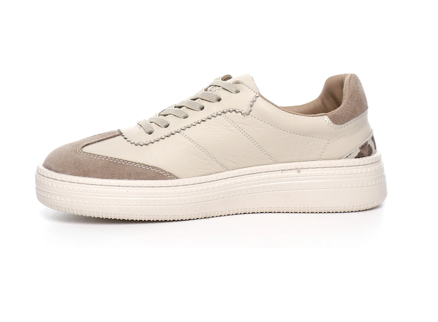 Gönderi(R) Gönderi R Kadın Bej Lastik Bağcıklı Dolgu Taban Hakiki Deri Sneaker Ddza83742855 Bej
