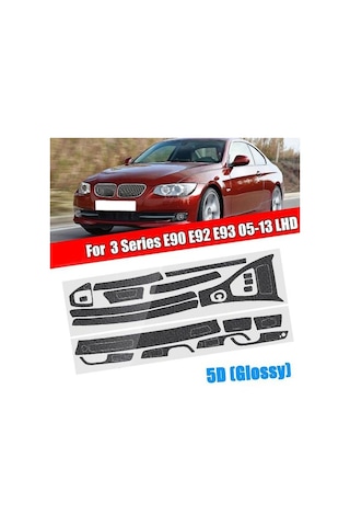 15 Adet 5d Parlak Karbon Fiber Trim Bmw 3 Serisi E90 E92 2005-2012