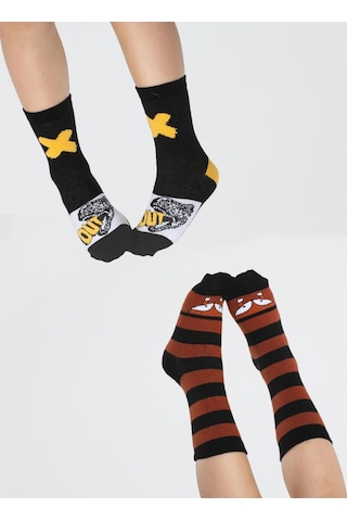 Casabony Fox&dino 2'li Paket Erkek Çocuk Çorap-desenli Çok Renkli