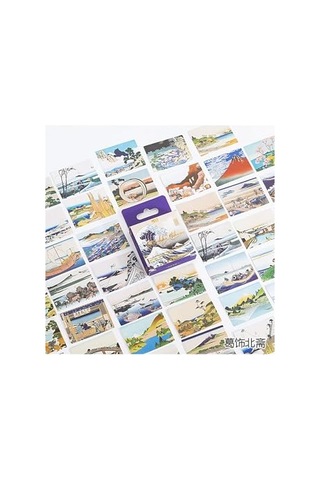 Katsushika Hokusai Temalı 45 Adet Sticker Seti Bullet Journal