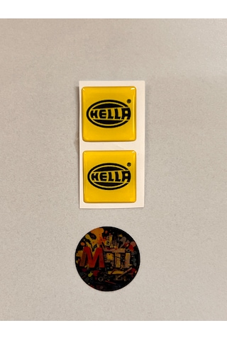 Hella Damla Etiket Sarı Plaka Pulu Sticker Kabartmalı 3d Silikon Arma Etiketçilere Özel 2adet 3x3cm Sarı