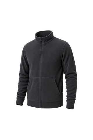 Givoria Erkek Kışlık Fermuarlı Cepli Polar Hırka Outdoor Füme Füme